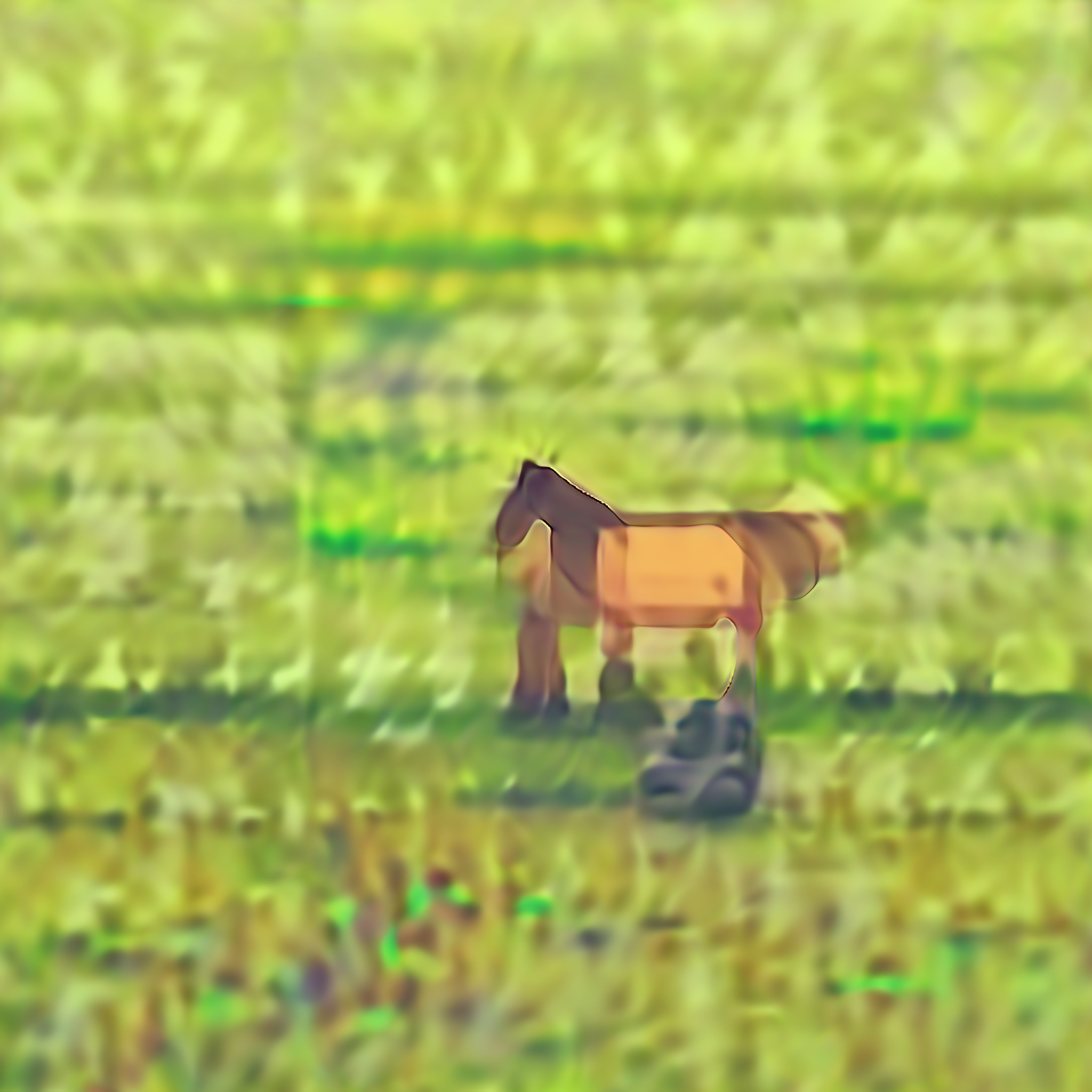 One small horse on pasture
